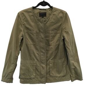 Banana Republic Military Jacket Womens Size S Green Khaki Safari Cotton Utility